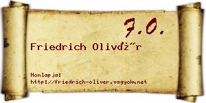 Friedrich Olivér névjegykártya